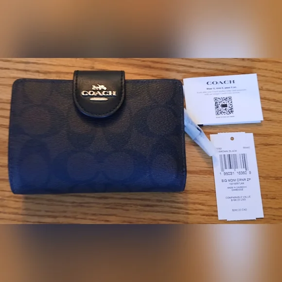 Coach NWT's Dark Brown Signature Crossbody Bag WITH WALLET!! - Picture 3 of 11